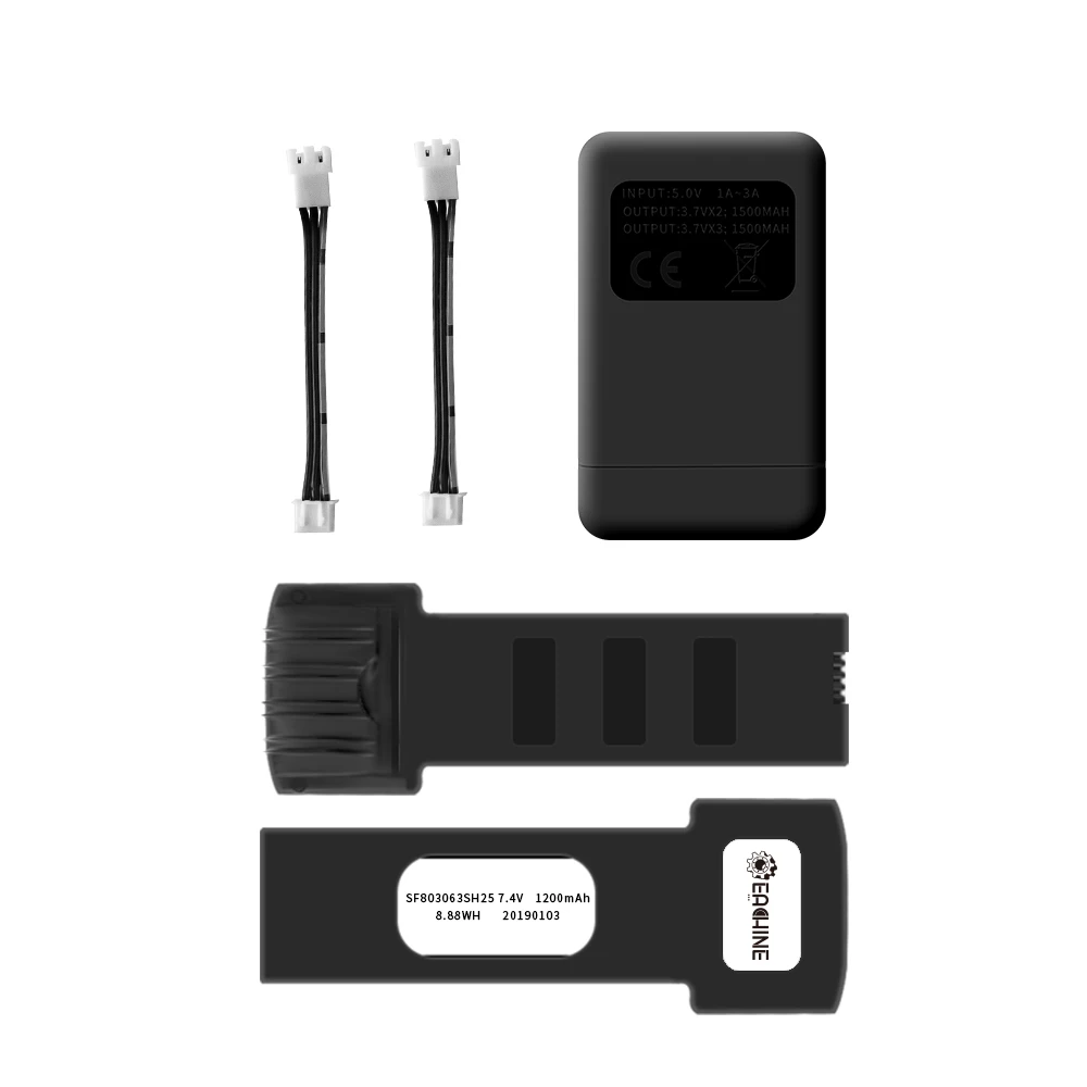 Eachine E511 E511S 2 в 1 USB зарядное устройство зарядная коробка концентратор с 2 шт 7,4 в 1200 мАч LiPo батарея RC Дрон Квадрокоптер запасные части