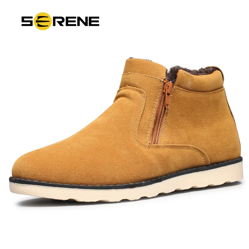 SERENE Brand 2018 New Arrival Men Casual Zip Snow Boots With Fur Fashion Winter Ankle 3 Colors Shoes Male ShoesDG-C20 | Обувь
