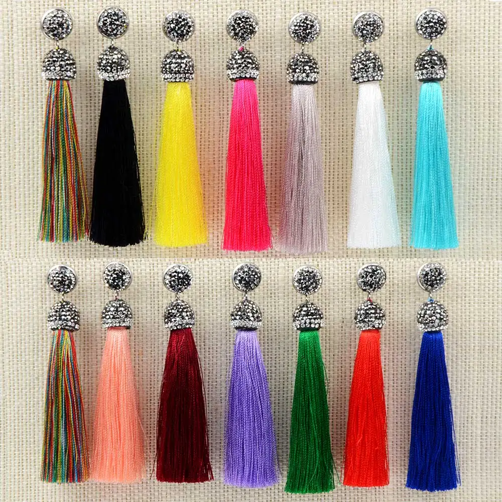 Винтажные серьги с бахромой и кристаллами длинные висячие подвески в стиле бохо