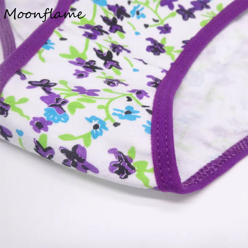 Moonflme 5 шт./лот цветочный принт хлопок женские трусы M L XL 86795