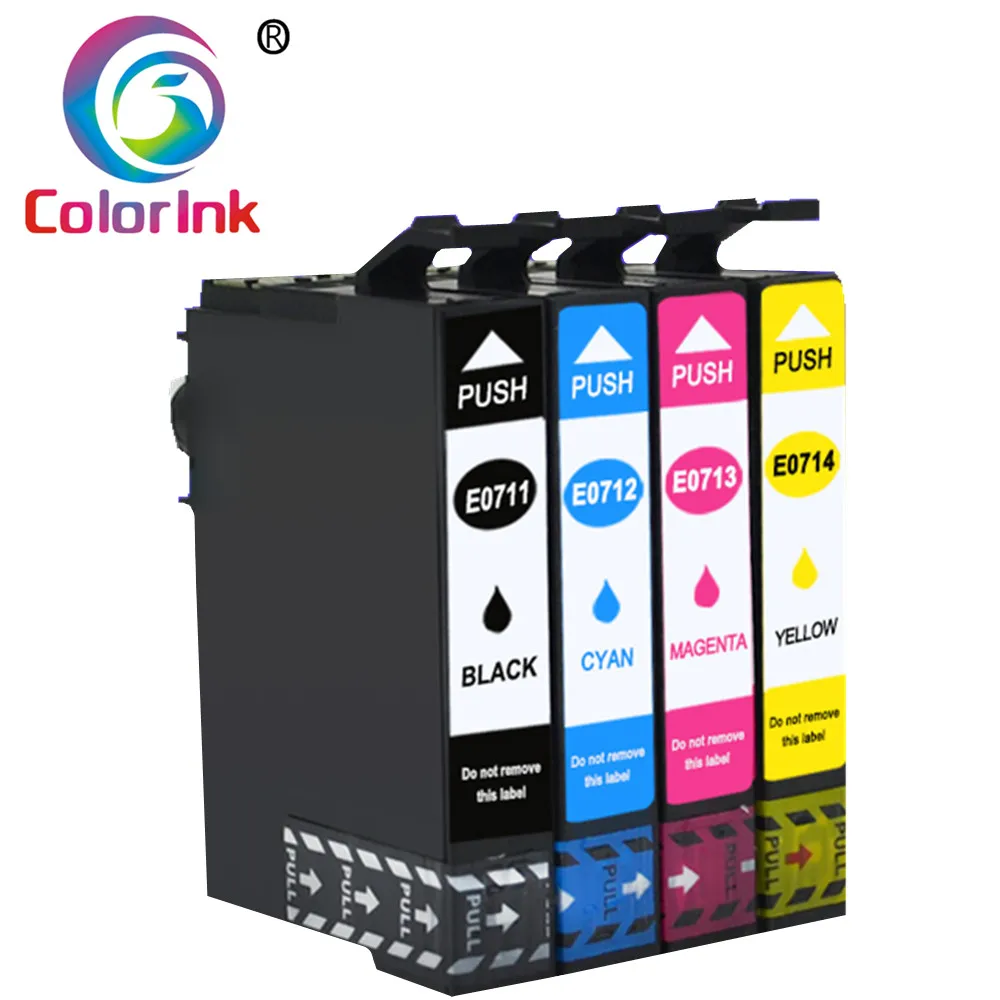 Картридж чернильный ColorInk 4PK для T0715 Epson 0711 T0711 T0712 T0713 T0714 stylus DX8400 DX8450 DX9400 DX9400F (1BK * 1C 1M