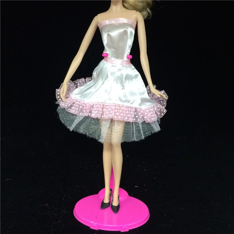 2017x1 Ручной Работы Розовый Прекрасный Кружева мини-юбка Для Барби 30 см Куклы Моды