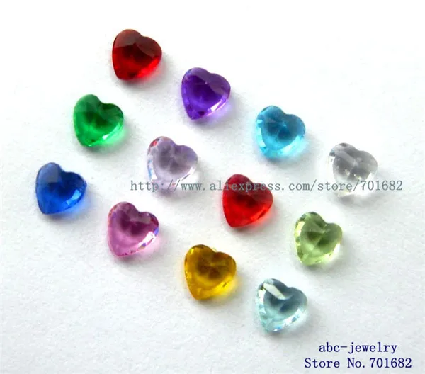 Оптовая продажа шт. разноцветные камни 5 мм в форме сердца для дня рождения