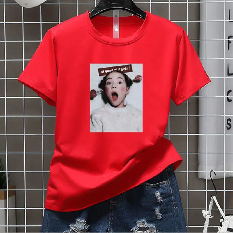 

Vintage Retro Print Woman T-shirt Spring Summer Short Sleeve O Neck Women Tops Tees High Quality T shirt Women