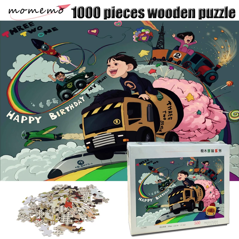 MOMEMO Дети Paradise деревянный мозаика паззл для взрослых 1000 штук на основании