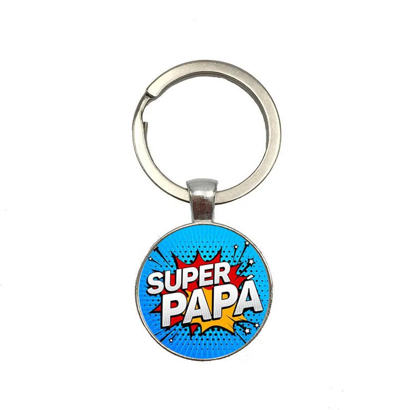 Супер папа брелок стеклянный Llaveros Originales Porte Clef Chaveiro Criativo Keykoord Stitch Brelok Do Kluczy