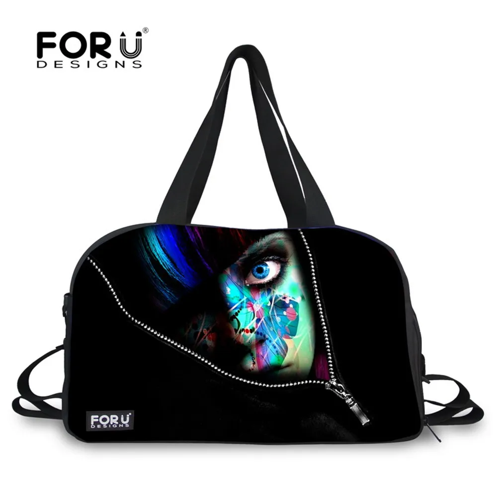 FORUDESIGNS/Черная спортивная сумка для портрета женская занятий танцами и йогой