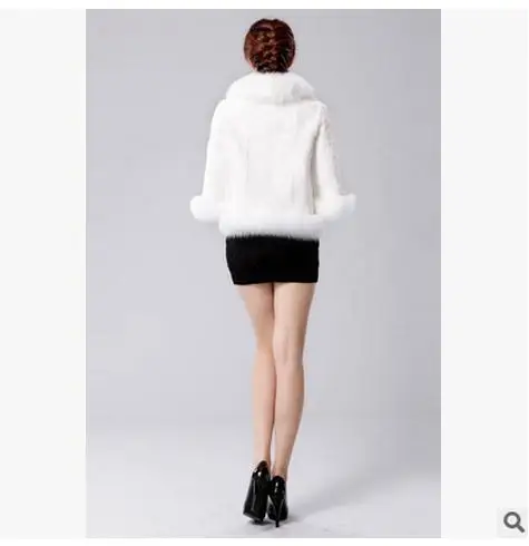 Женская зимняя и осенняя Свадебная меховая шаль S/6Xl черно белая Повседневная