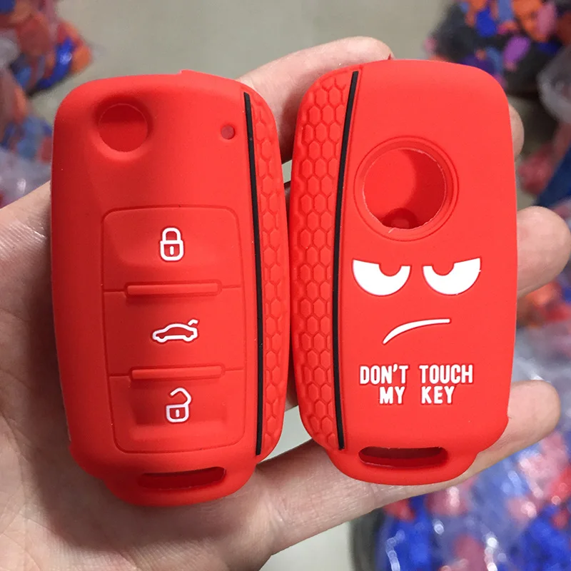 С надписью Don't Touch My ключ силиконовый чехол для ключей VW Caddy Golf Jetta Polo Passat Scirocco Tiguan