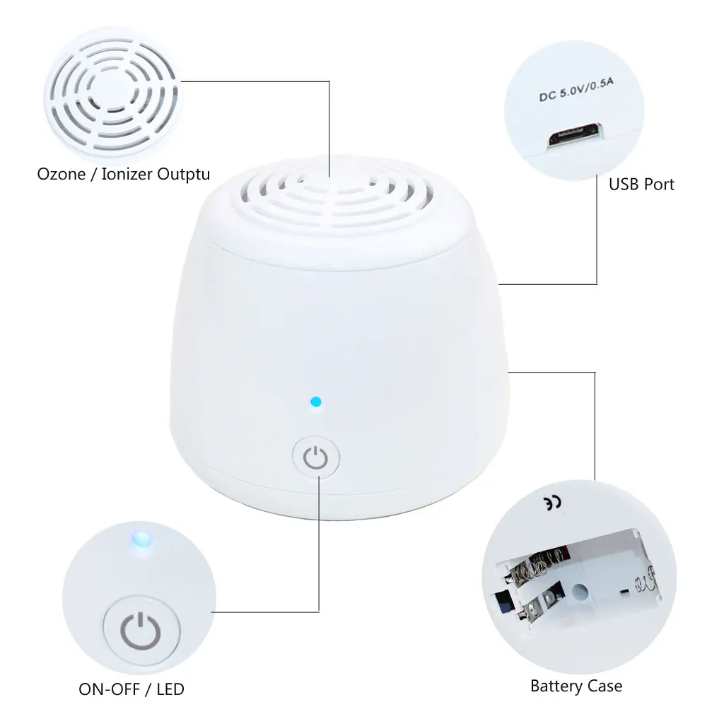 Очиститель воздуха автомобильный USB Холодильник Озоновый генератор свежий для