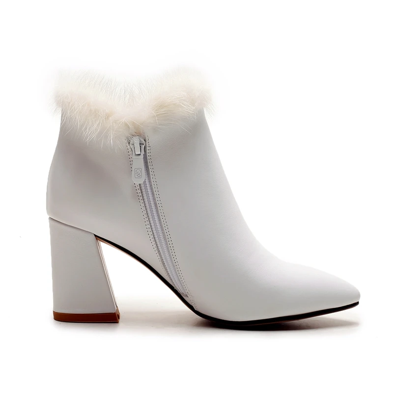 ENMAYER New Arrival lady cow suede pointed toe zip ankle boots women square heel boots Big size 34-39 ZYL765