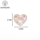 Somsoar ювелирные изделия 2,5*2,7 см бесконечная двойная любовь слайдер сердце подходят 10 мм сетчатый Браслет и кожаный браслет 10 шт.лот