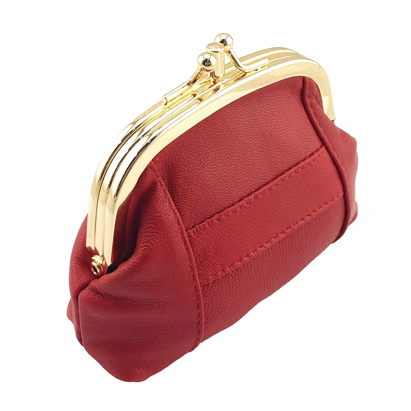 NICOLE &amp CO New Genuine Leather Coin Purse girls Sheepskin Change Metal Hasp Closure Card Holder Wallet Zipper Small Bag |