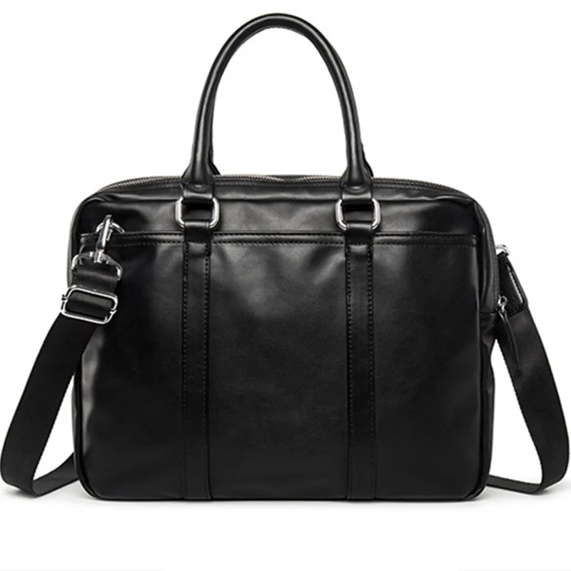 

New Promotion Simple Brand Designer Business Men Briefcase Bag Luxury Leather Laptop Bag Man Shoulder Bag bolsa maleta