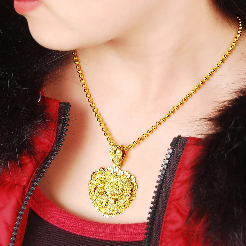 Ожерелье с подвеской из 24 каратного золота увлекательным дизайном совместное