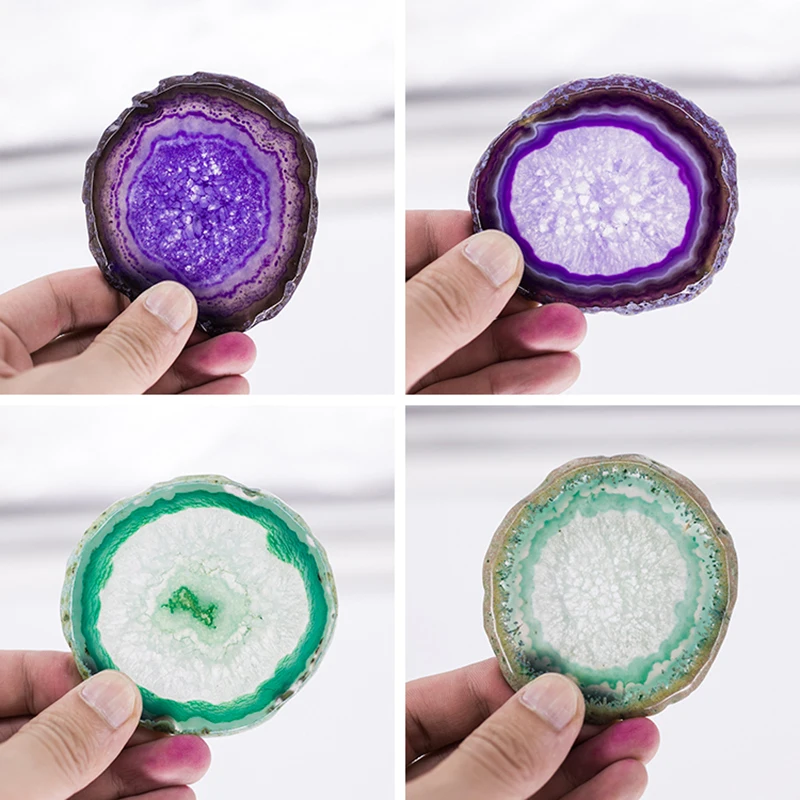 1 шт. розовый/синий Агат Coaster Teacup декоративный поднос Каменные Горки домашний