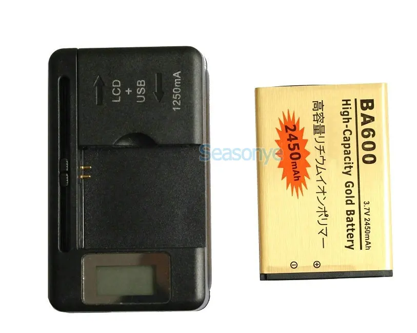 Seasonye 2450mAh BA600 3.7VDC Золотой сменный литий-ионный аккумулятор + ЖК USB настенное