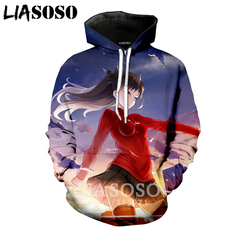 LIASOSO Зимний Новый Модный свитшот для мужчин и женщин с 3D принтом аниме Fate Stay Night