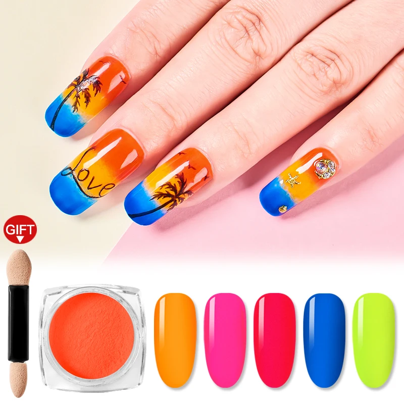 Коробка с четырьмя лилиями 8 цветов флуоресцентный градиентный блеск для ногтей