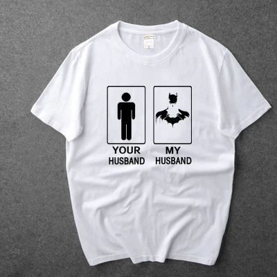 My husband Your husb Горячее предложение! Распродажа! «Человек-паук», «супергерой», «Город героев мой муж ваш муж Для мужчин футболки с рисунками из мультфильмов S-3XL Большие размеры унисекс хлопковая Футболка карнавальный костюм на Хэллоуин - Цвет: My husband Your husb