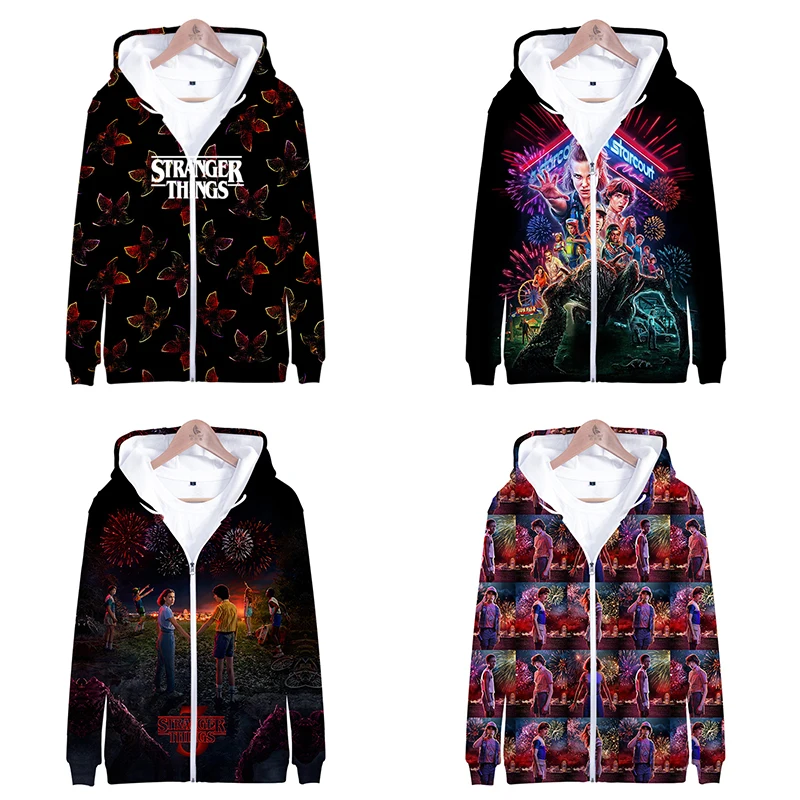 3d принт странные вещи модные хип хоп мужские и женские толстовки на молнии куртки