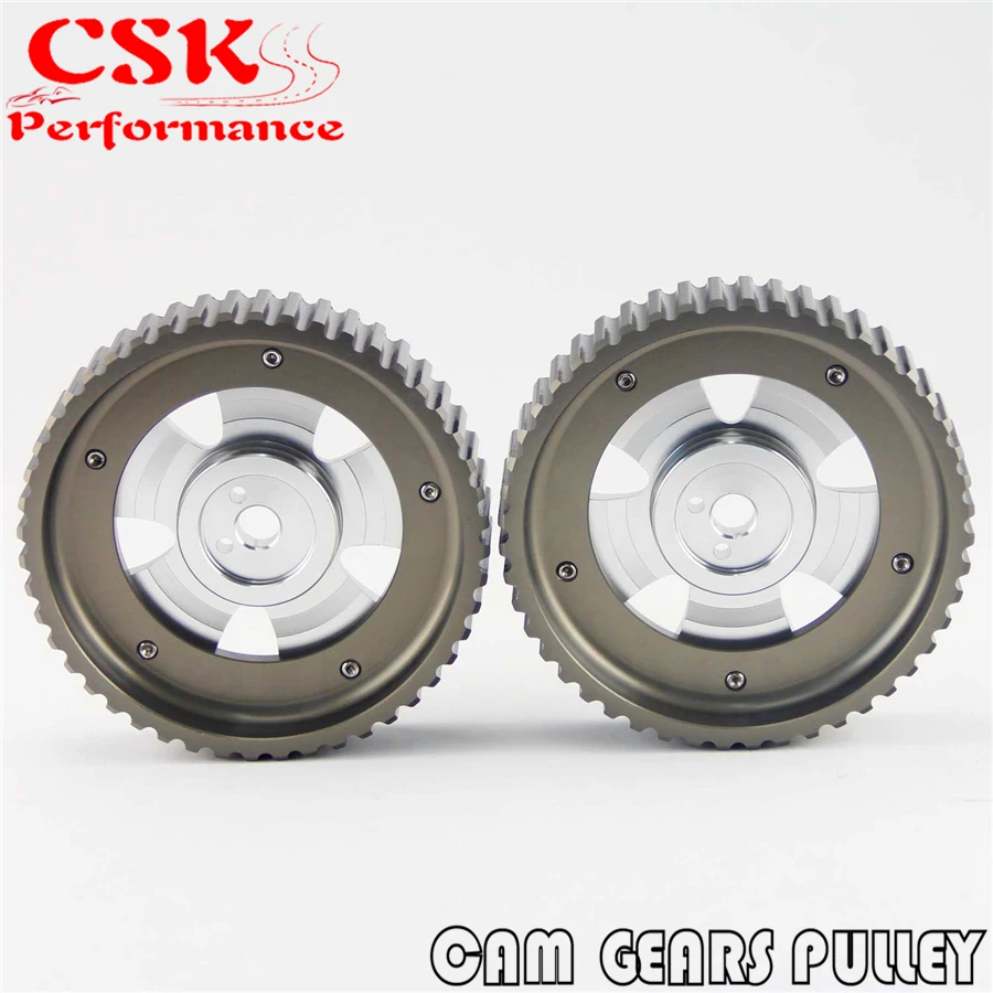 2 шт. кулачковый шкив комплект подходит для Mitsubishi Lancer EVO 1 9 ECLIPSE DSM 4G63 SILVER|cam gears|pulley