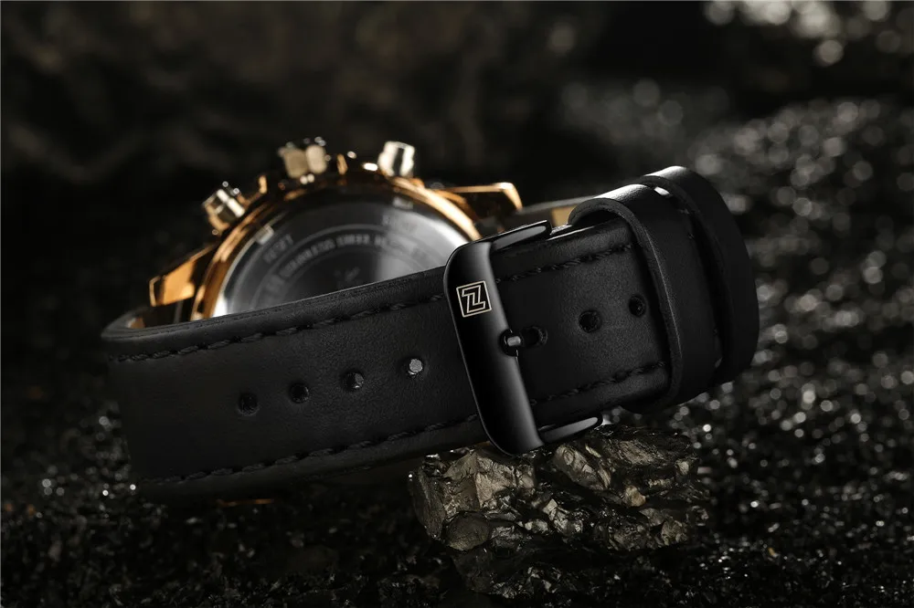 Мужские часы NAVIFORCE с двумя часовыми поясами и будильником кварцевые наручные