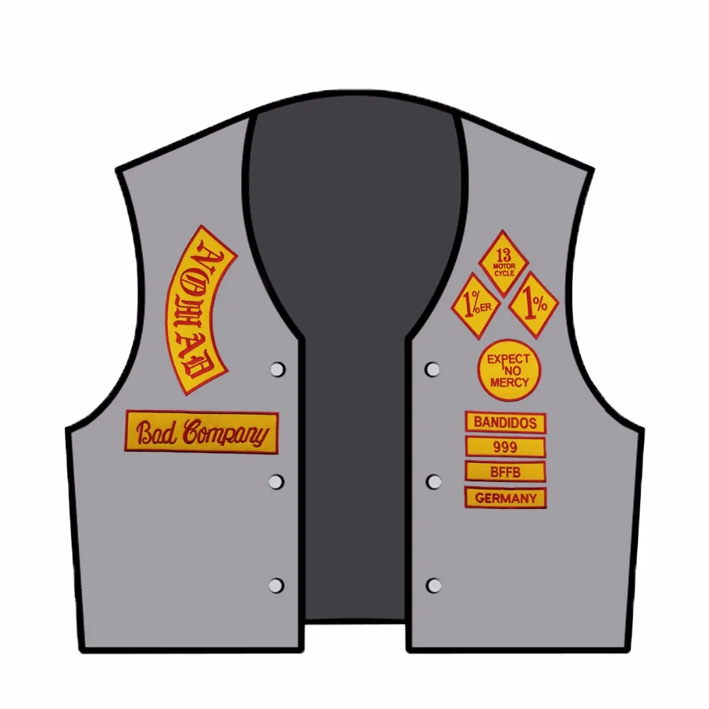 Горячая Распродажа 14 шт. полный комплект для Bandidos MC вышитая нашивка утюгом на