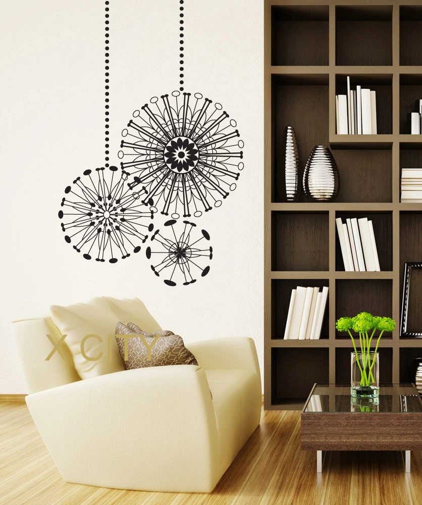 

Radial Ornaments Graphic Wall Vinyl Sticker Decal Decor School Dorm Living Room Bedroom Home Mural Stencil
