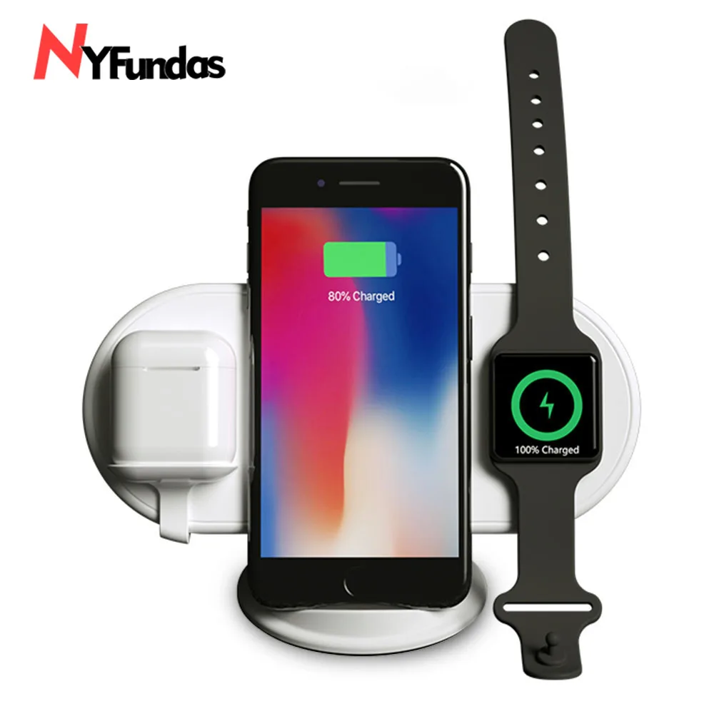 Беспроводное зарядное устройство NYFundas 3 в 1 держатель для телефона iphone X XS MAX XR 8 Plus