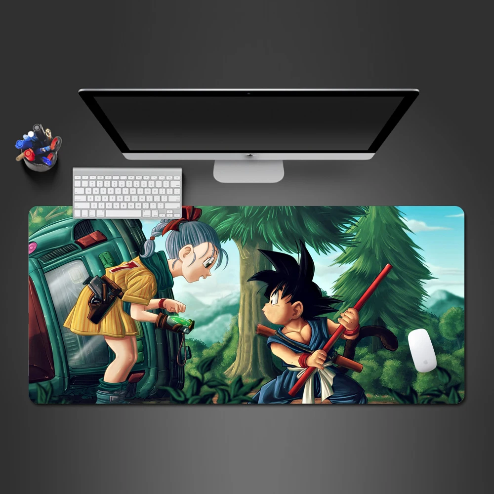 Dragon Ball Коврик для мыши Wukong и маленькая девочка, геймер, подставка под руку, компьютерная клавиатура, коврики, аниме, ПК, игра, Computador Mause Pad