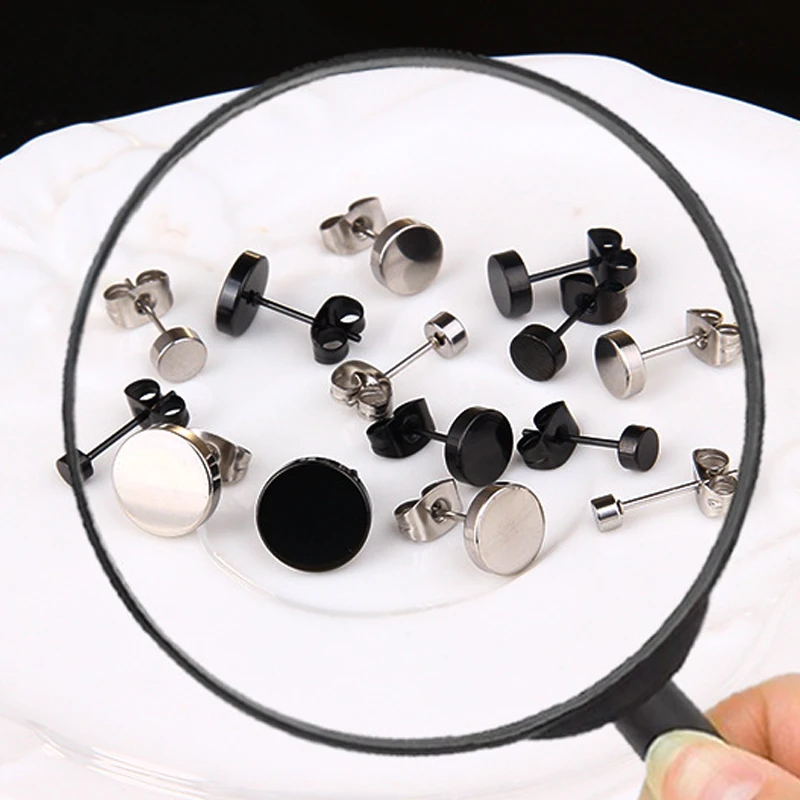 Женские и мужские серьги-гвоздики SexeMara круглые титановые серьги из нержавеющей