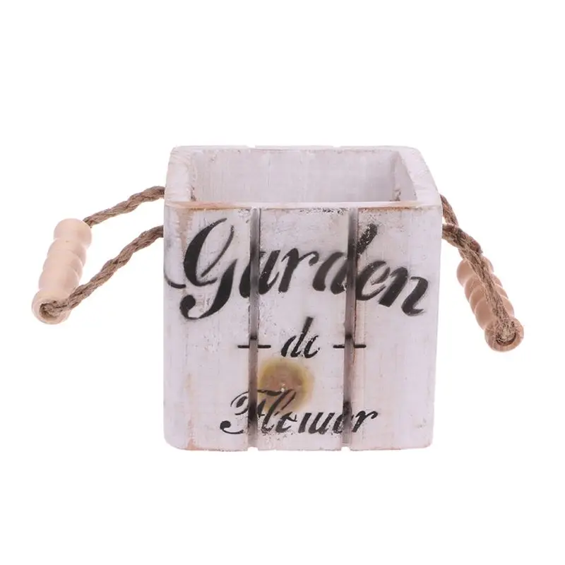 Деревянный деревенский цветочный горшок корзина мясистый суккулент Плантатор