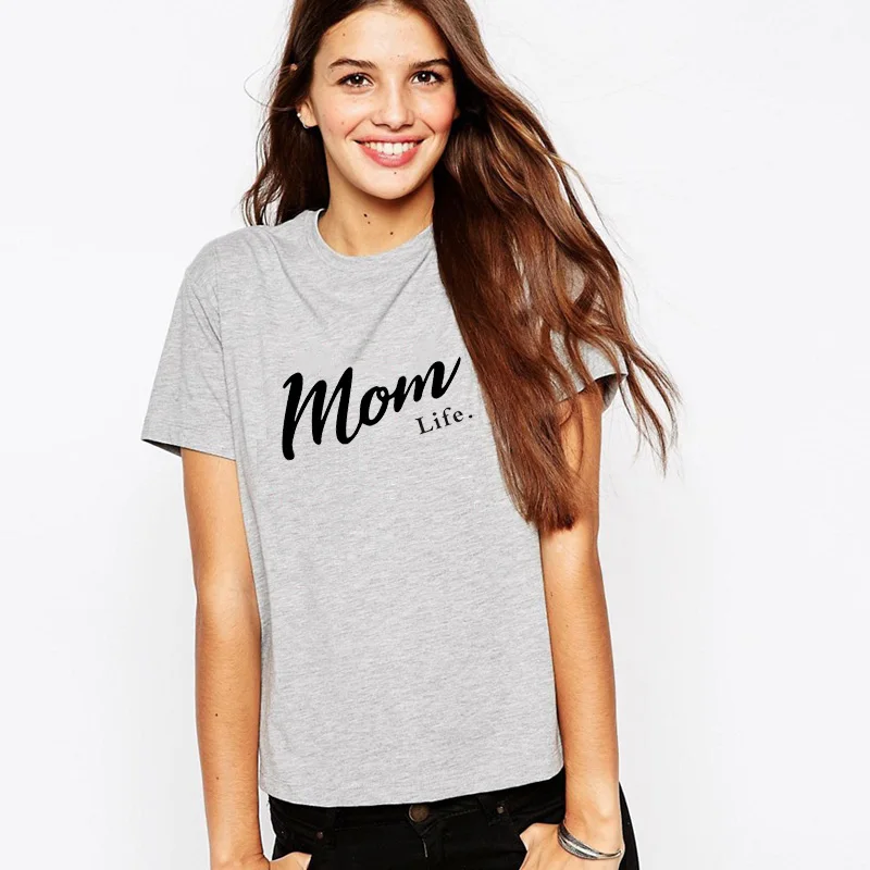 Харадзюку футболка Mom Life подарок на день матери женская футболка Mom Life футболка с графическим принтом Летние повседневные женские Топы Прямая поставка