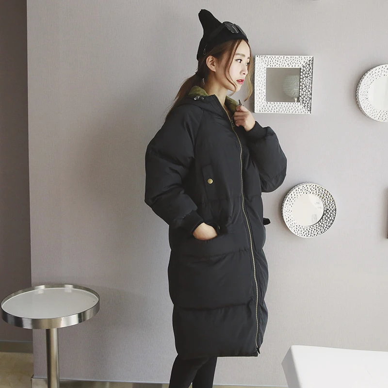 Зима с капюшоном длинный участок Южнокорейских студентов свободной летучей мыши