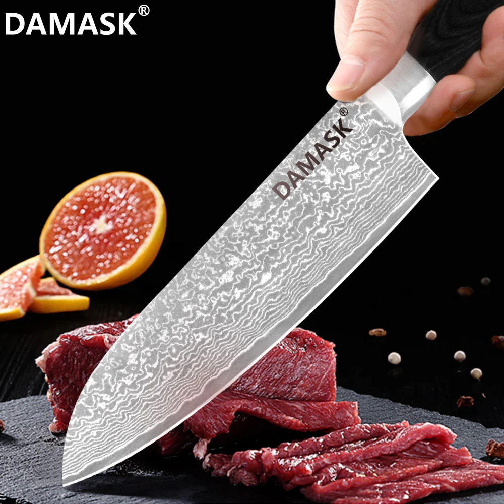 Damask японский шеф повара Дамасская сталь кухонный нож набор для очистки овощей
