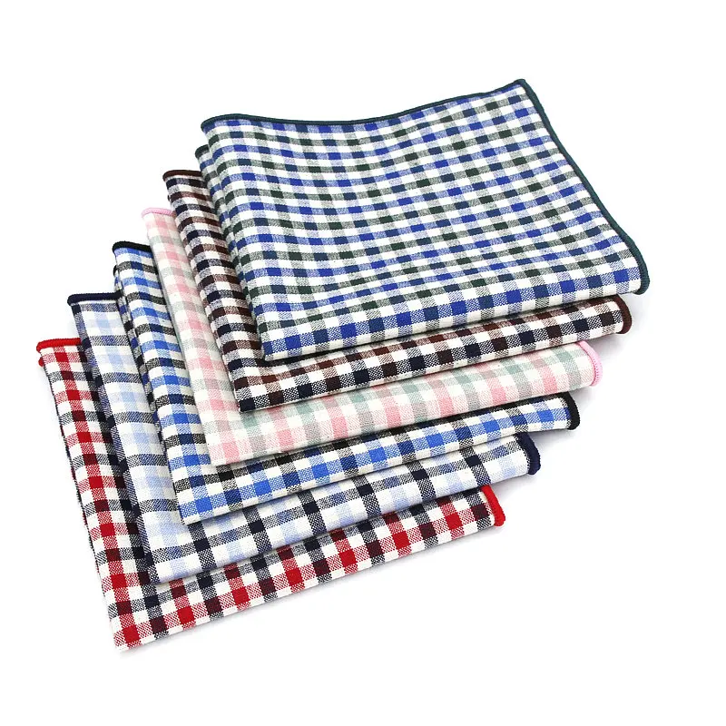 Мужской классический Карманный платок в клетку из 100% хлопка 25 х25 см|men handkerchief|fashion