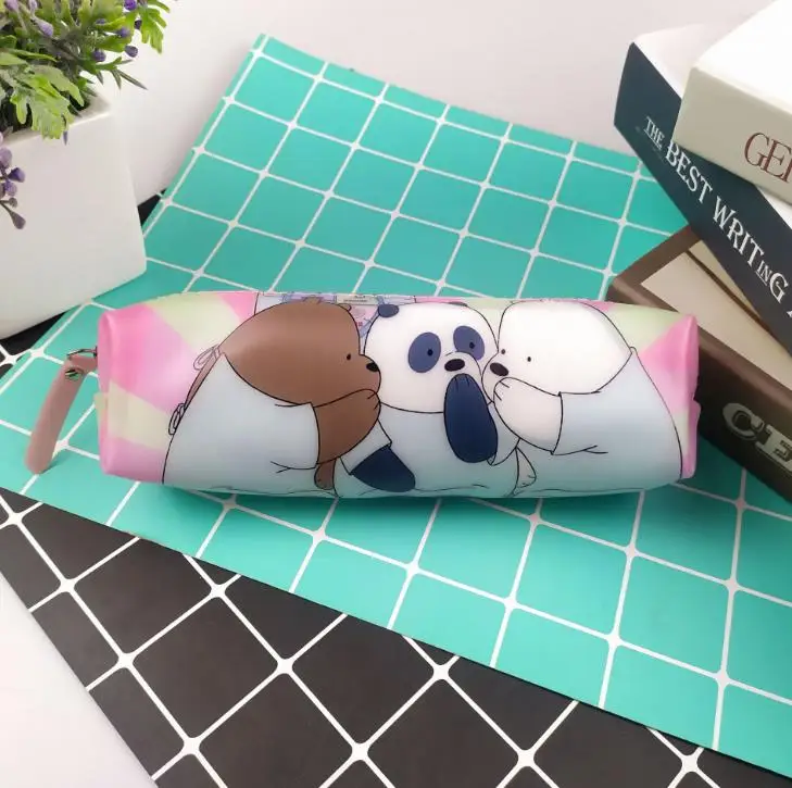 1 шт. мультяшный силиконовый чехол для карандашей "Мы Голые Медведи", органайзер для хранения канцелярских принадлежностей, сумки для карандашей, школьные офисные принадлежности, Подарочные канцелярские принадлежности