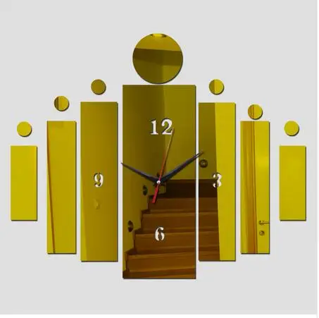 Зеркальные настенные акриловые часы 3d современный дизайн украшение для дома