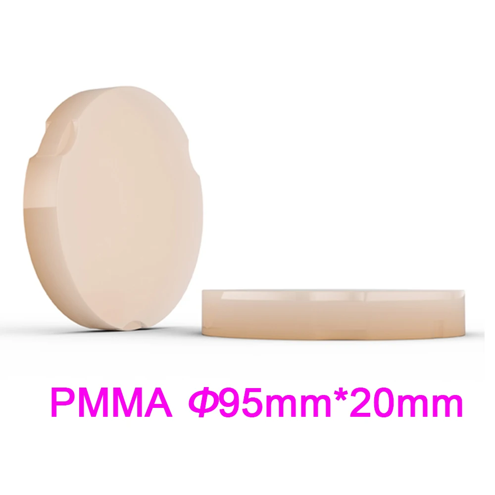 

3pcs/lot Dental Lab Material CADCAM PMMA Disc 20mm Thickness 95mm Diameter for ZirkonZahn Machine