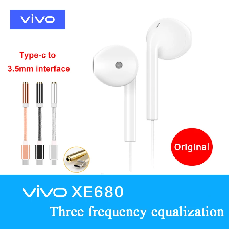 Оригинальный VIVO XE680 гарнитуры вкладыши для естественных x21 x20 x23 x7 x9plus xplay6 с Тип C