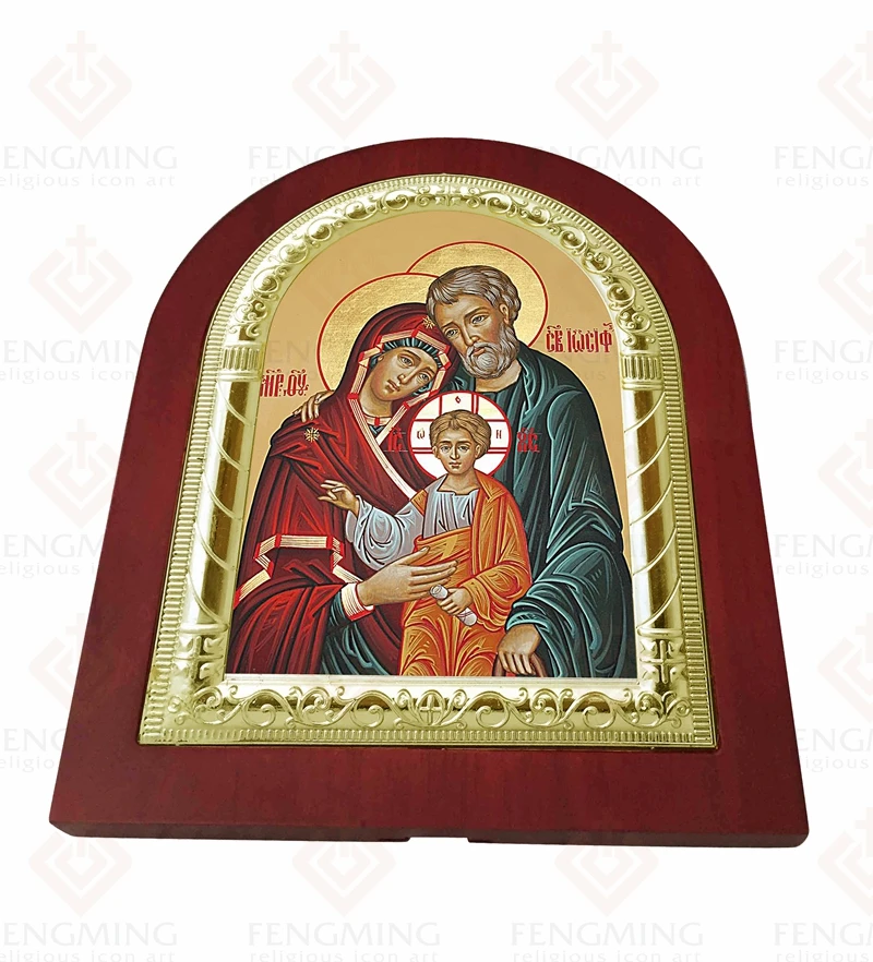 Мерная Серебряная икона Святой семьи Русская православная церковь византийская