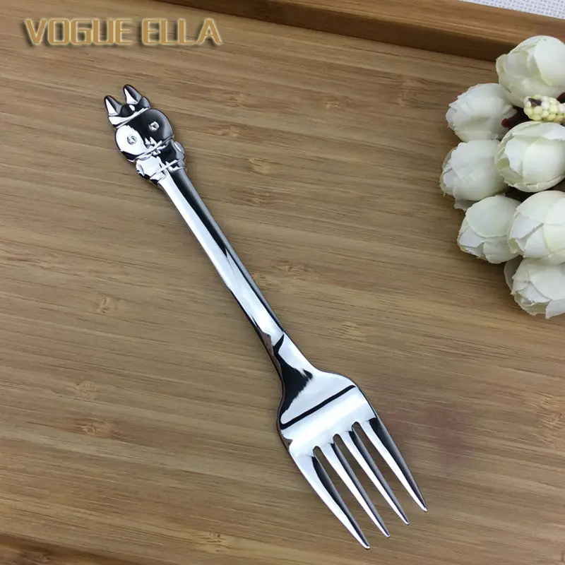 Детский набор столовых приборов с рисунком из мультфильма 1810 нержавеющая ложка