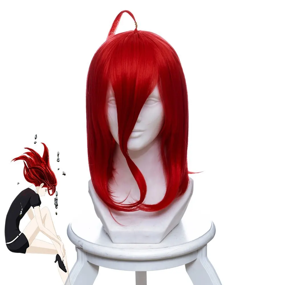Головной убор для косплея Cinnabar Houseki no Kuni из блестящих волос красные головные