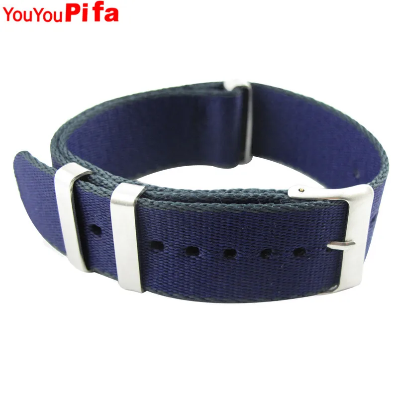 Высококачественный 22 мм темно-синий Повседневный ремешок для часов Nato нейлон James