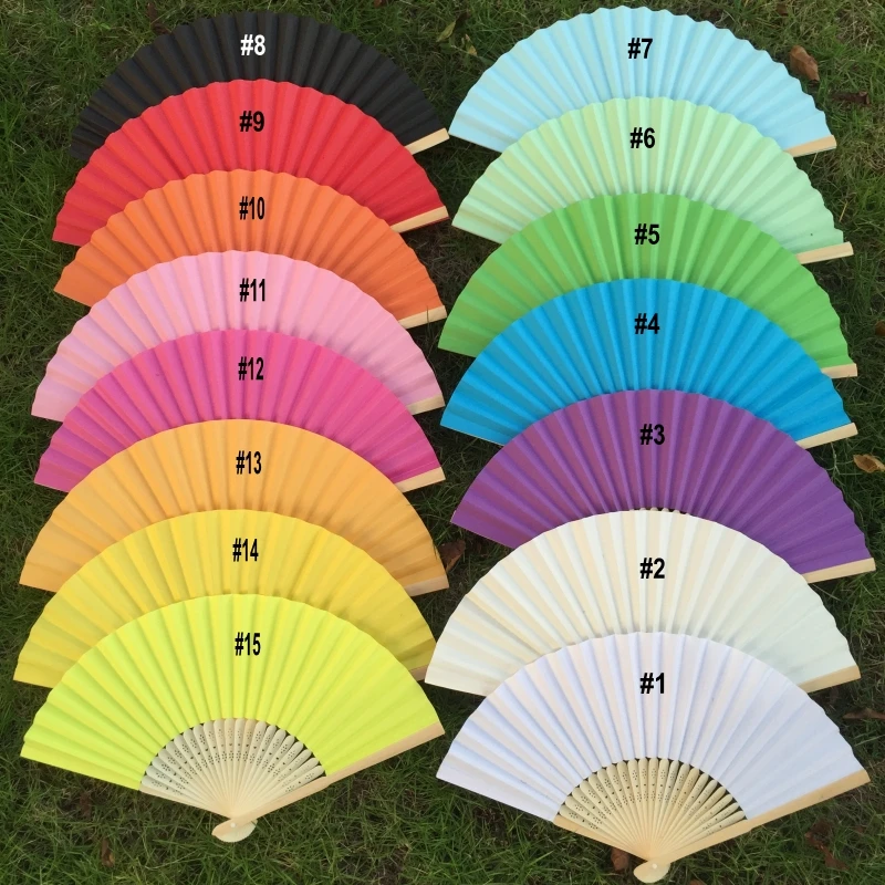 50 шт./лот индивидуальный свадебный подарок ручной вентилятор красочные бумажные