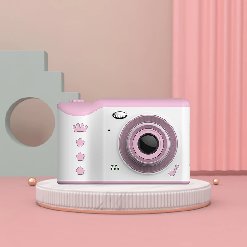 Pink OMERY Детская цифровая камера, детская видеокамера FHD, фронтальная и задняя двойная камера s 2,4 дюймов, экран до 2300 фотографий, видео 2,5 h - Цвет: Pink