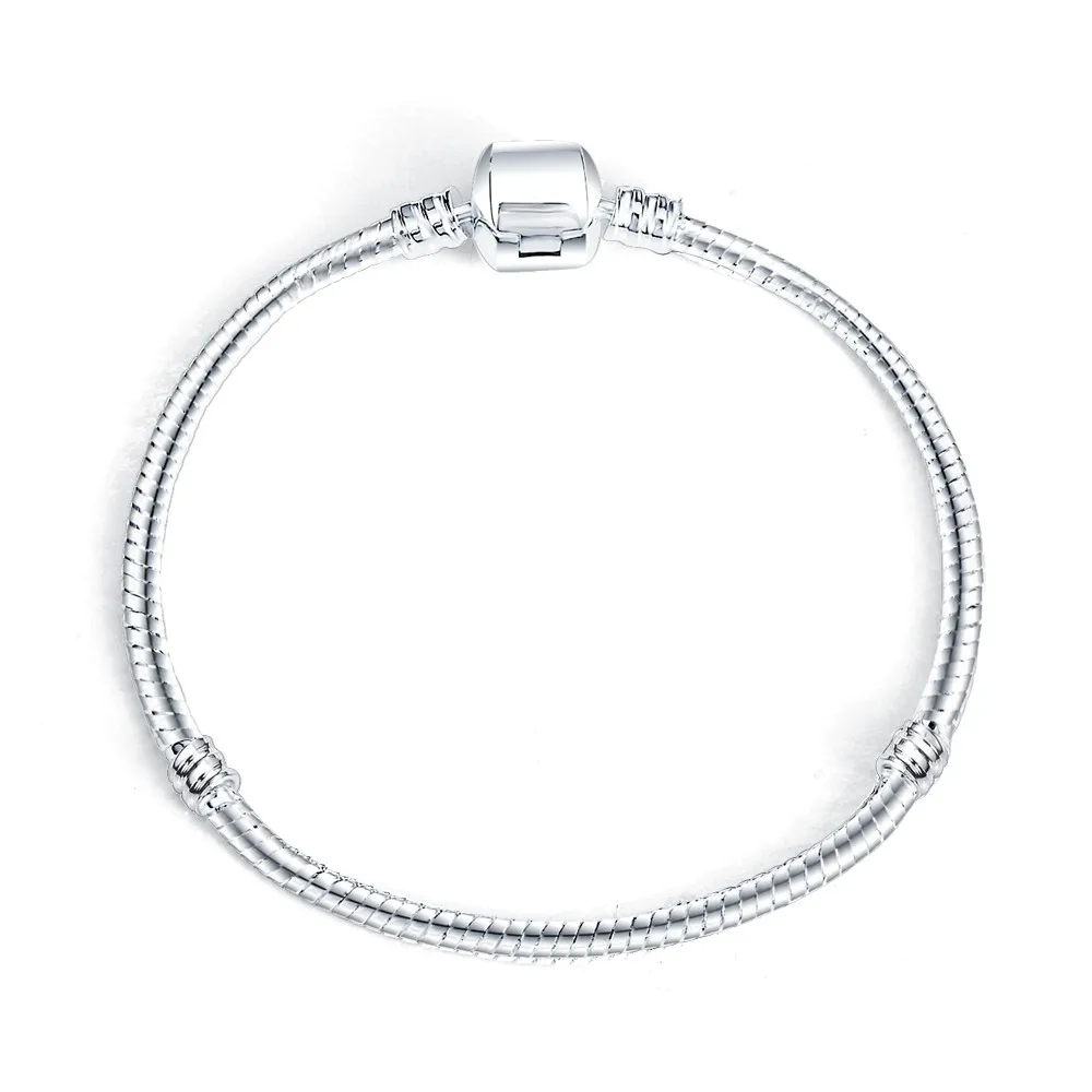 Хит серебряная цепочка в виде змеи подходит для очаровательного браслета и