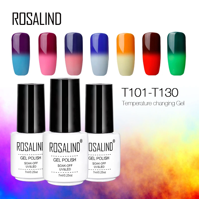 Гель для ногтей ROSALIND 1 S, Гель-лак для ногтей, серия Hybrid Primer с изменением температуры и цвета, ультрафиолетовый, быстросохнущий, для маникюра