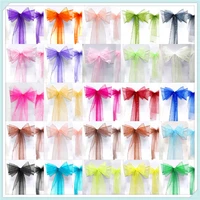 fedex free shipping 100 organza sash chair cover bows for wedding party quality soft sashes bow cc 101